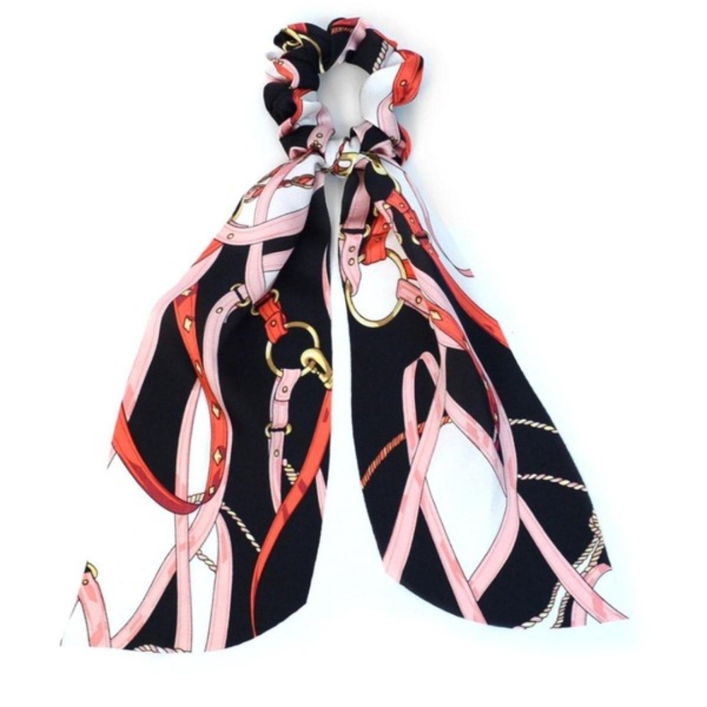 Scrunchie Ribbon Hair Tie in Silky Print